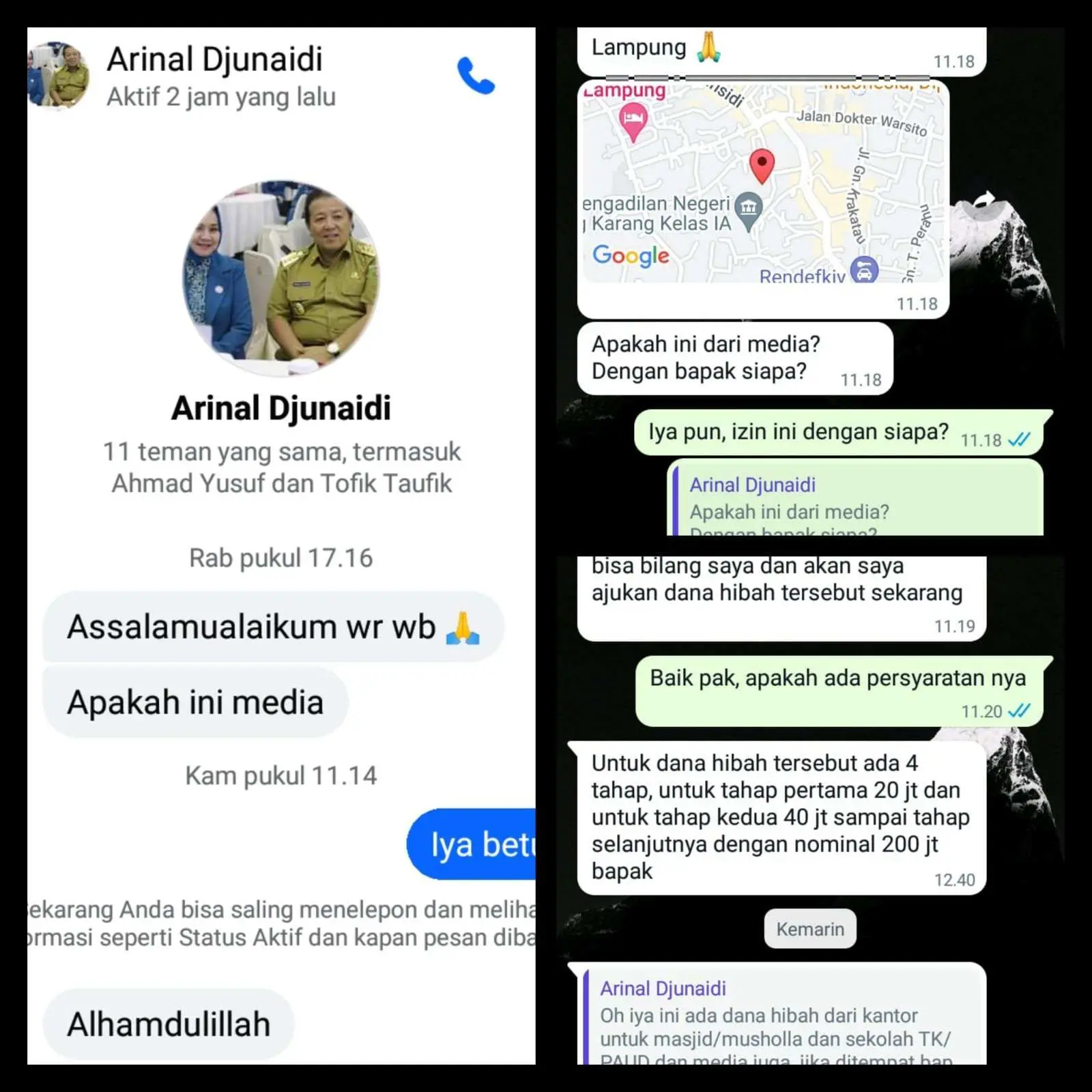 Waspada Penipuan, Dengan Jual Nama Gubernur Lampung Saat Ini Marak Di Facebook