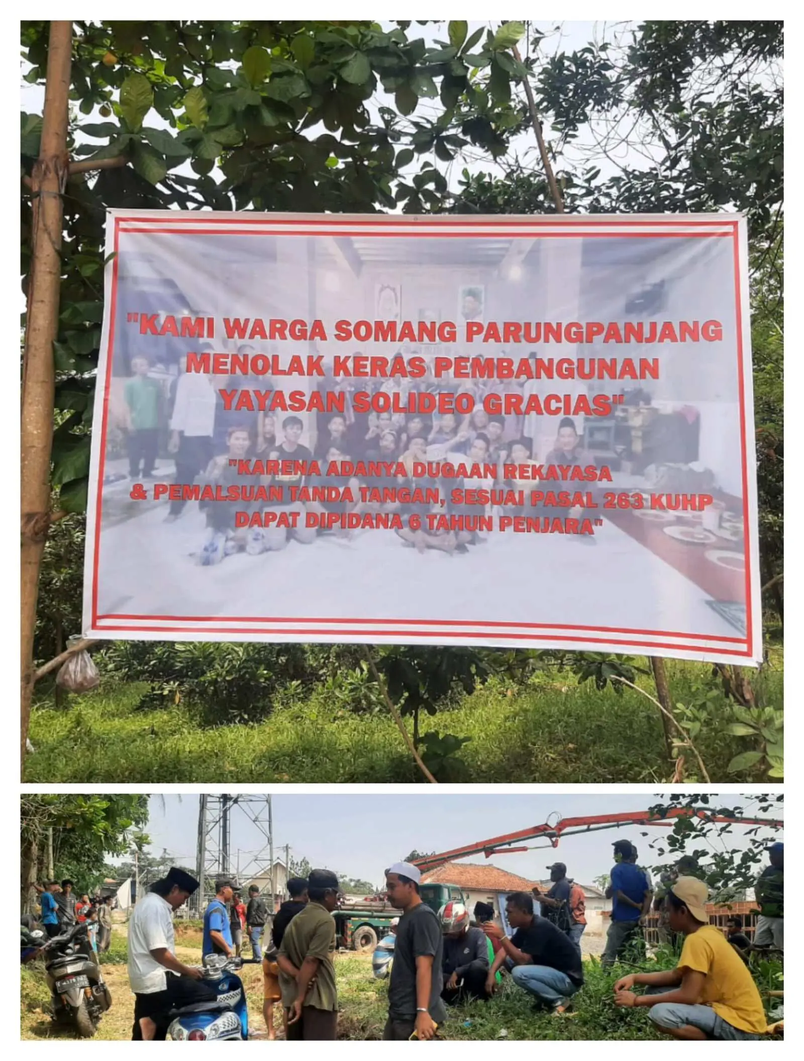 Warga Somang Parungpanjang Tolak  Pembangunan Yayasan Solideo Gracias