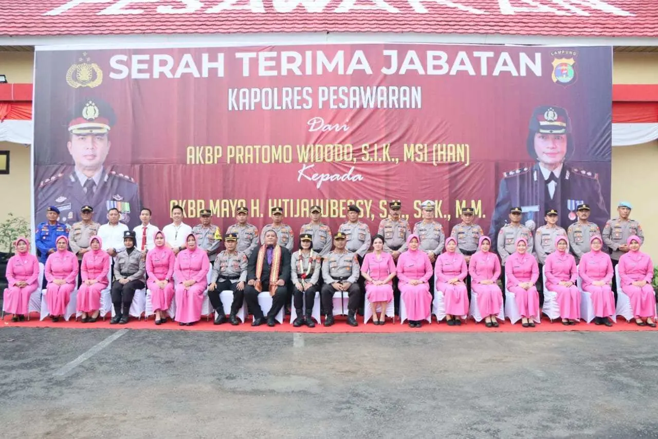 Lepas Sambut Kapolres Pesawaran Diwarnai Suka dan Cita