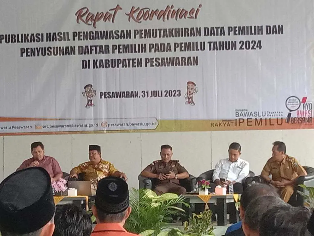 Gelar Rapat Koordinasi, Bawaslu Kabupaten Pesawaran Mutakhirkan Data Pemilih Pemilu 2024 