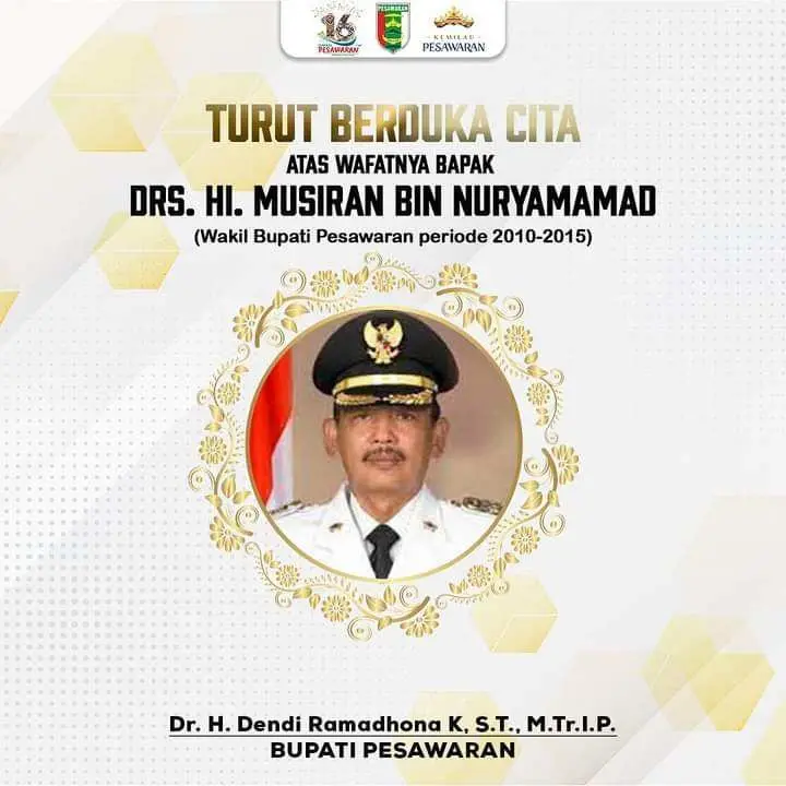 Mantan Wakil Bupati Kabupaten Pesawaran Periode 2010-2015 Tutup Usia