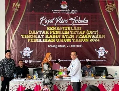 Rapat Pleno KPU Pesawaran Tetapkan  344.903 DPT di Pemilu 2024