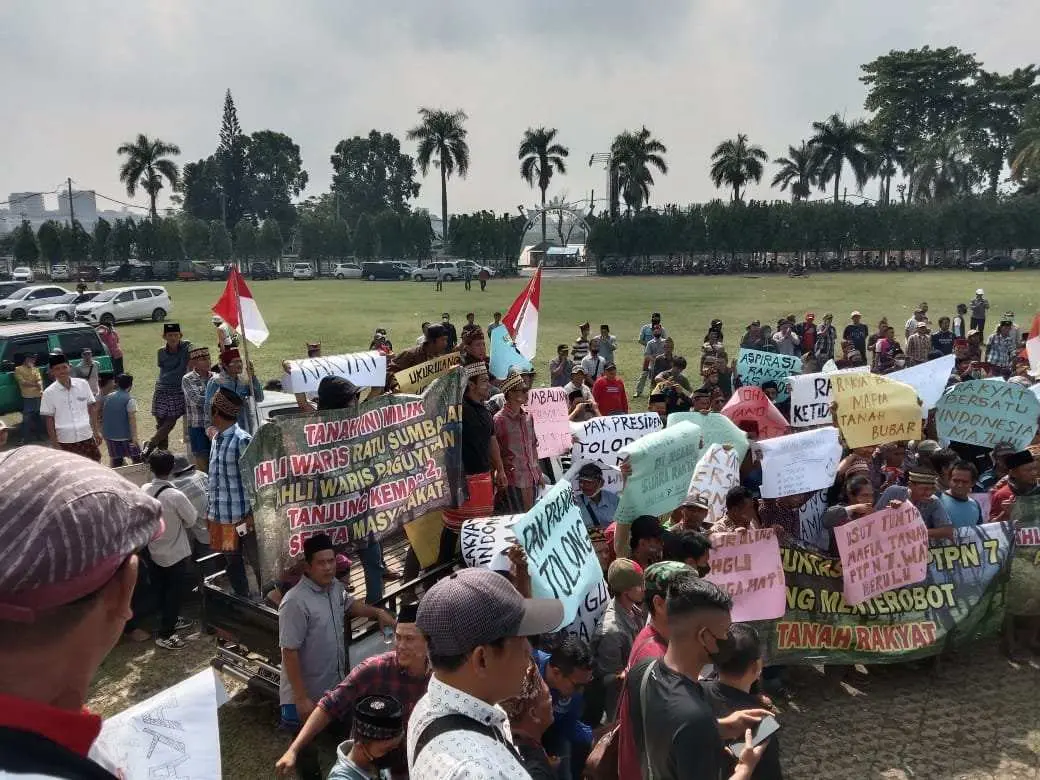 Ribuan Warga Tamansari Tuntut Pengukuran Ulang Atas Lahan Yang Dikelola PTPN7 Way Berulu