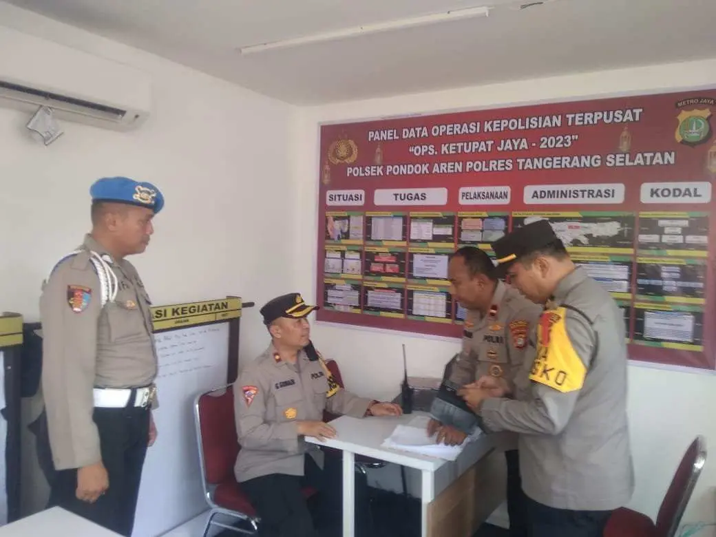 Tahap Arus Balik Pemudik, Kabag ops Polres Tangsel Cek Kesiapsiagaan Pos Yan Bitung Ops Ketupat Jaya 2023