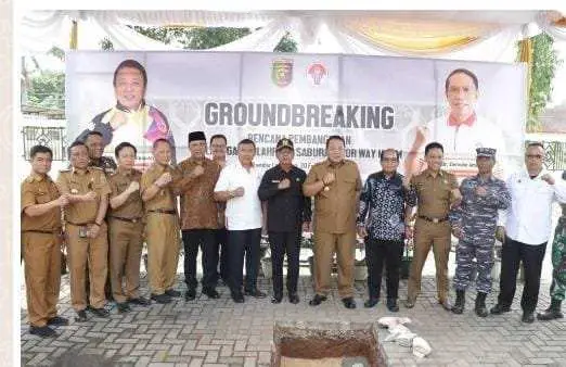 Gubernur Lampung Lakukan Peletakan Batu Pertama Pembangunan GOR di PKOR Way Halim