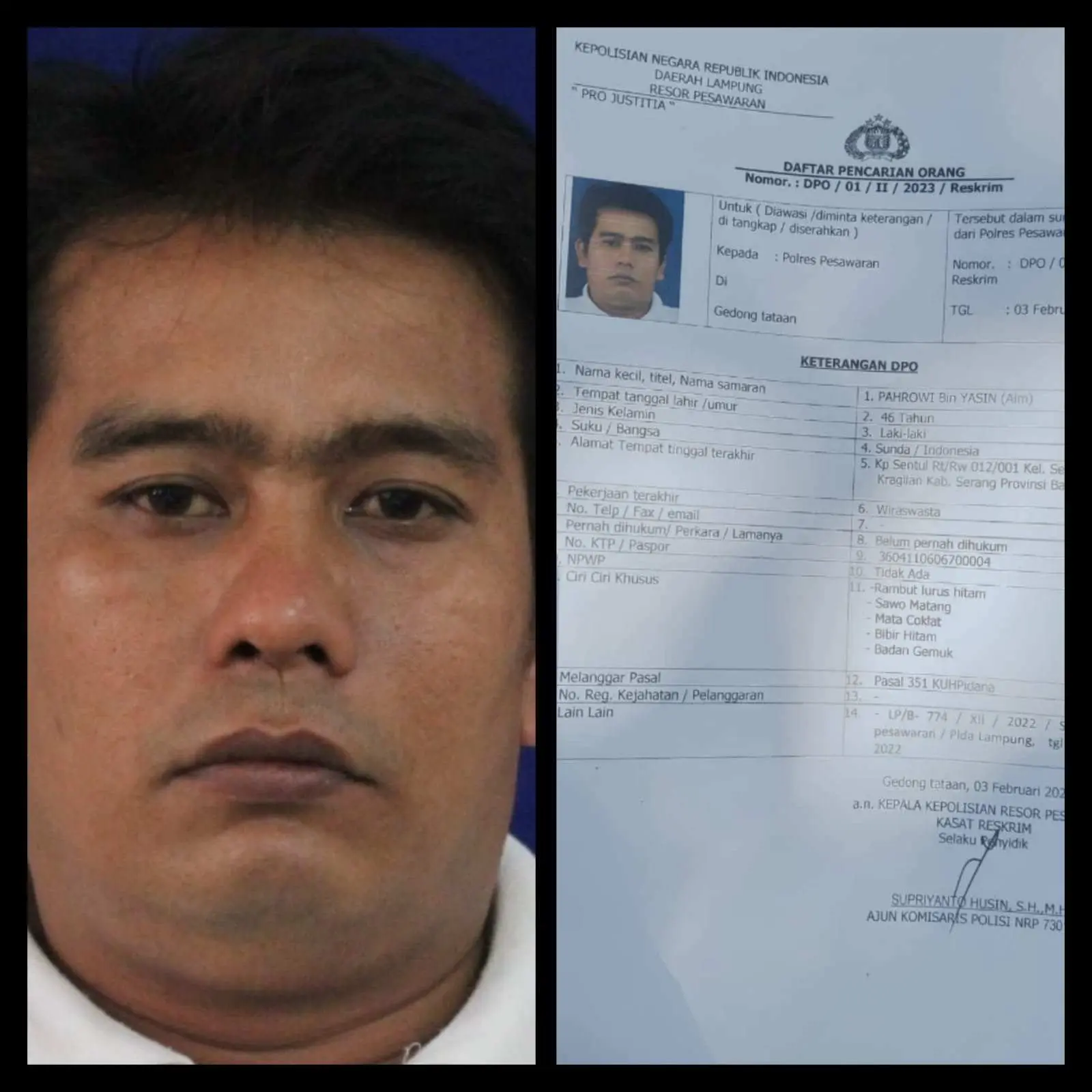 Polres Pesawaran Tetapkan DPO Pelaku Pembacokan Wartawan di Lampung, Ini Ciri-cirinya
