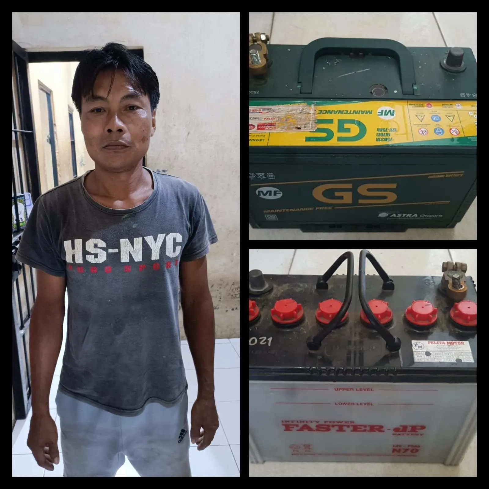 Polsek Gedongtataan Tangkap Pelaku Pencuri Accu Mobil dan Buru Satu DPO