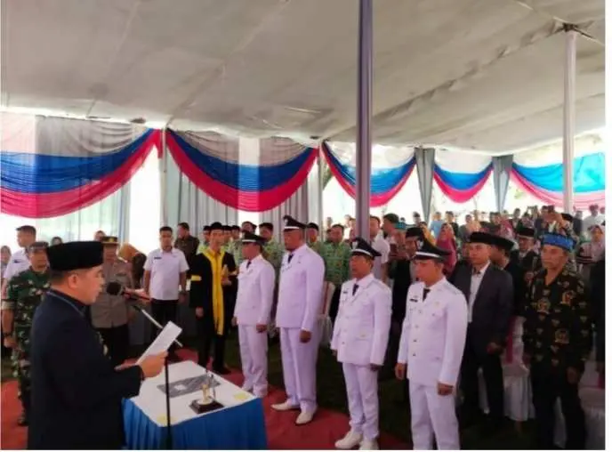 Bupati Pesawaran Lantik 9 Kepala Desa Terpilih Hasil Pilkades Serentak Tahun 2022