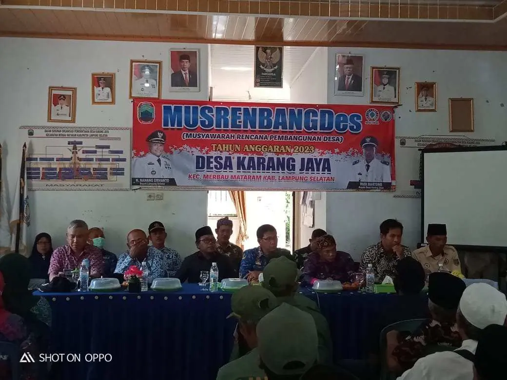 Desa Karang Jaya Laksanakan Musrenbangdes 2023 Sekaligus Pembagian BLT DD