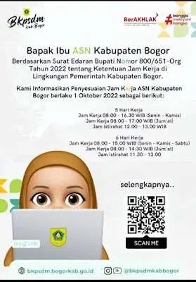 1 Oktober 2022 ASN di Pemkab Bogor Mulai Kerja 6 Hari