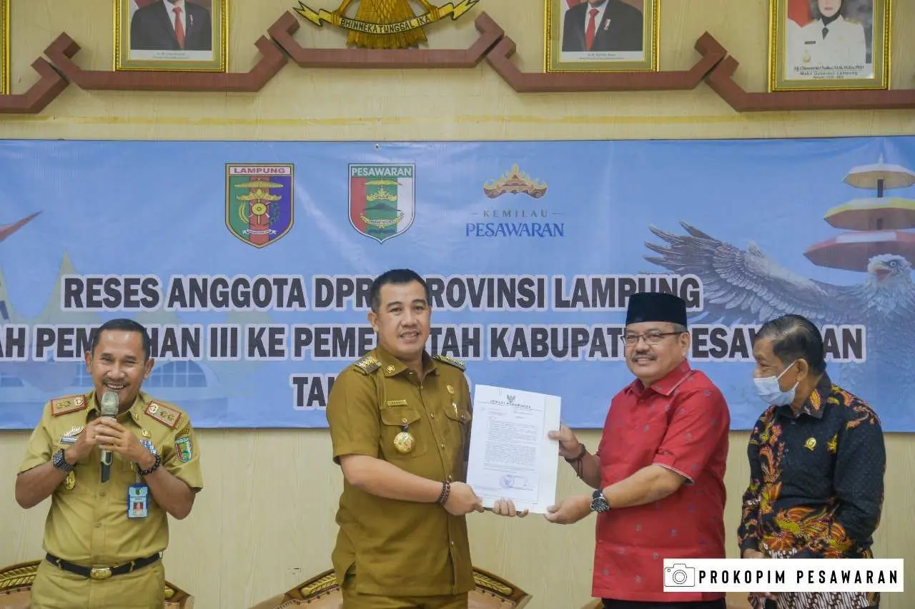 Pemkab Pesawaran Terima Kunjungan Reses Anggota DPRD Provinsi Lampung Dapil lll