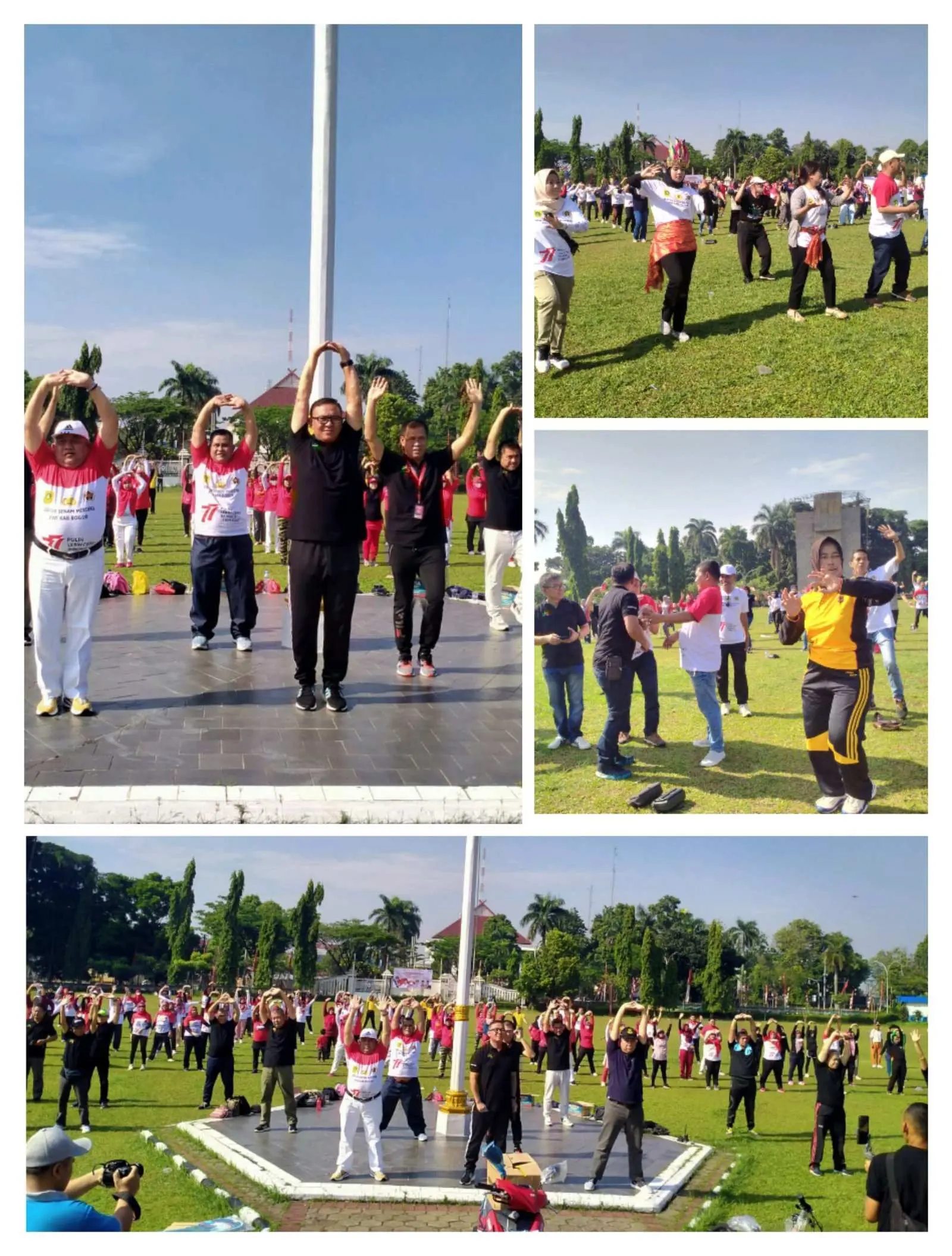 Senam Merdeka PWI Bersama Forkompimda, Plt Bupati Bogor Pun Ikut Berkeringat