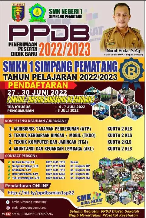 Ini Jadwal dan Syarat PPDB SMKN 1 Simpang Pematang Tahun Ajaran 2022/2023