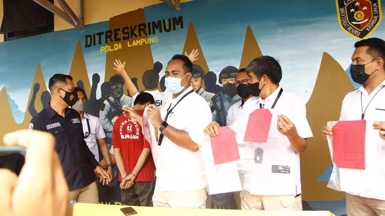 Ditreskrimum Polda Lampung Amankan Pelaku  Mafia Tanah Tipu Korban Hingga Milyaran Rupiah
