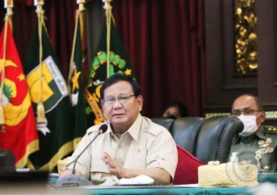 Menhan Prabowo Subianto Terima Laporan Kesiapan Dari Ketua Panitia Indo Defence 2022