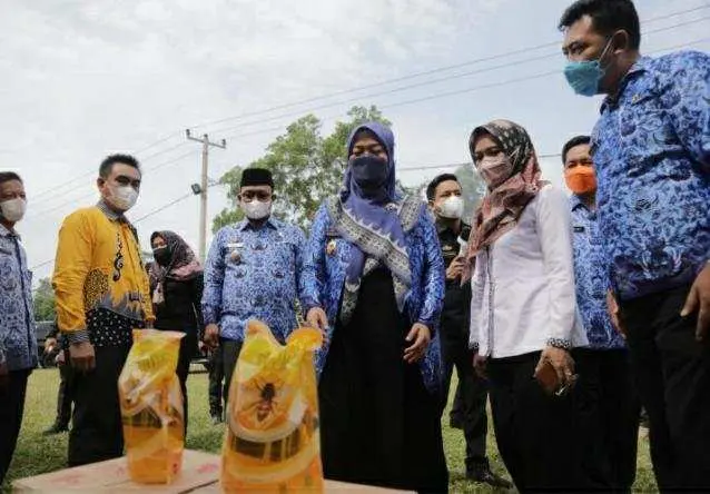 Wakil Gubernur Chusnunia Chalim Tinjau OPM Minyak Goreng Di Lampung Tengah