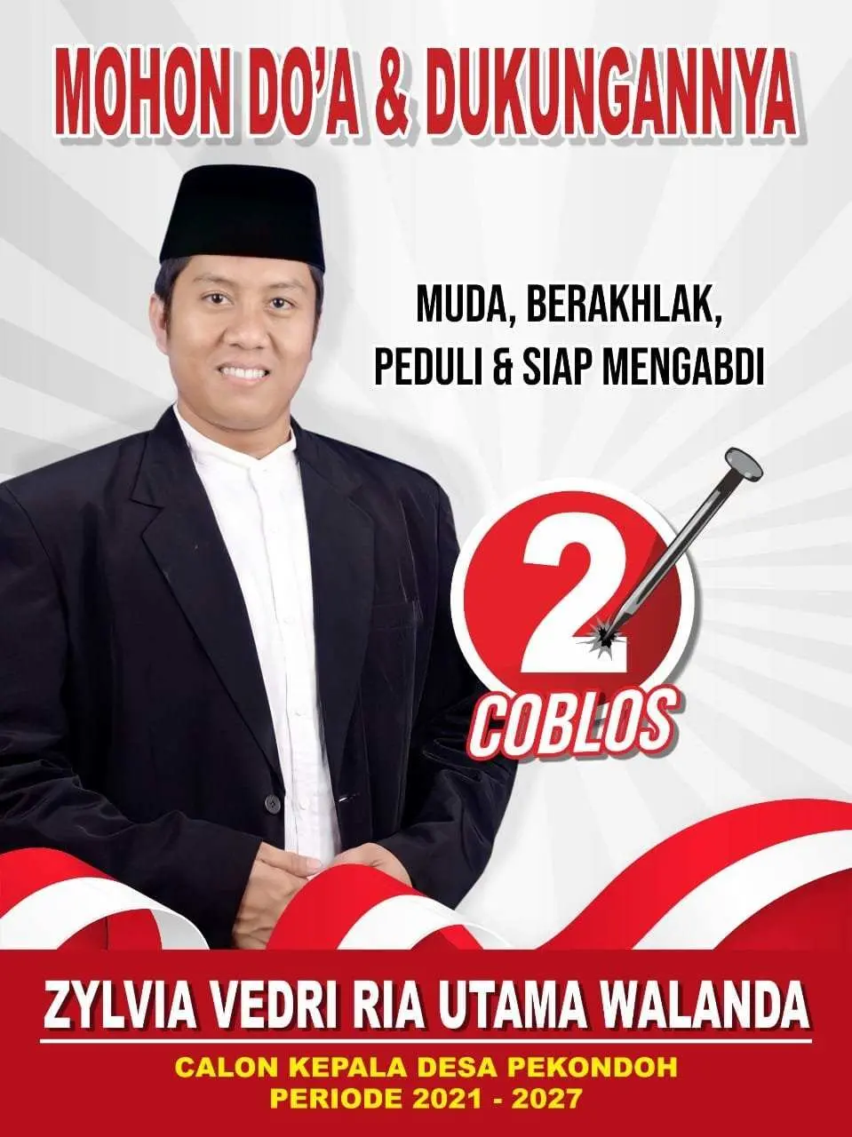 Calon Kades Pekondoh Nomor Urut 2 Zelvi, Siap Mengabdi