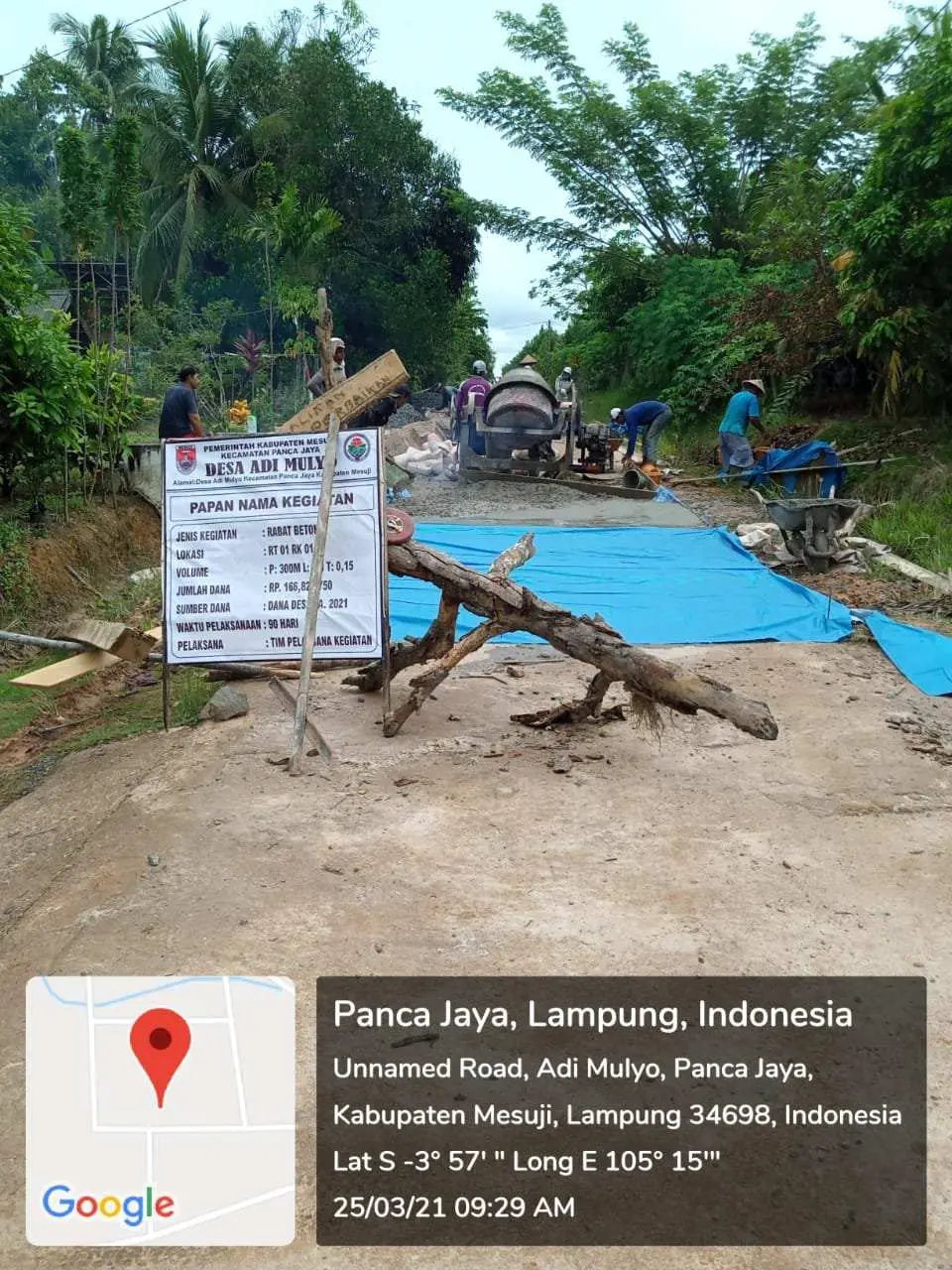 Gunakan Dana Desa Pemdes Adi Mulyo Bangun Jalan Sepanjang 300 Meter