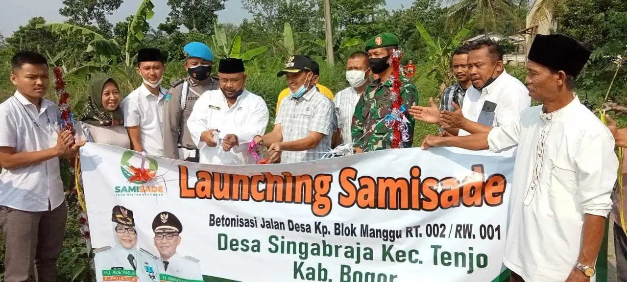 Louncing Samisade Desa Singabraja Tenjo, Bangun Inspratuktur