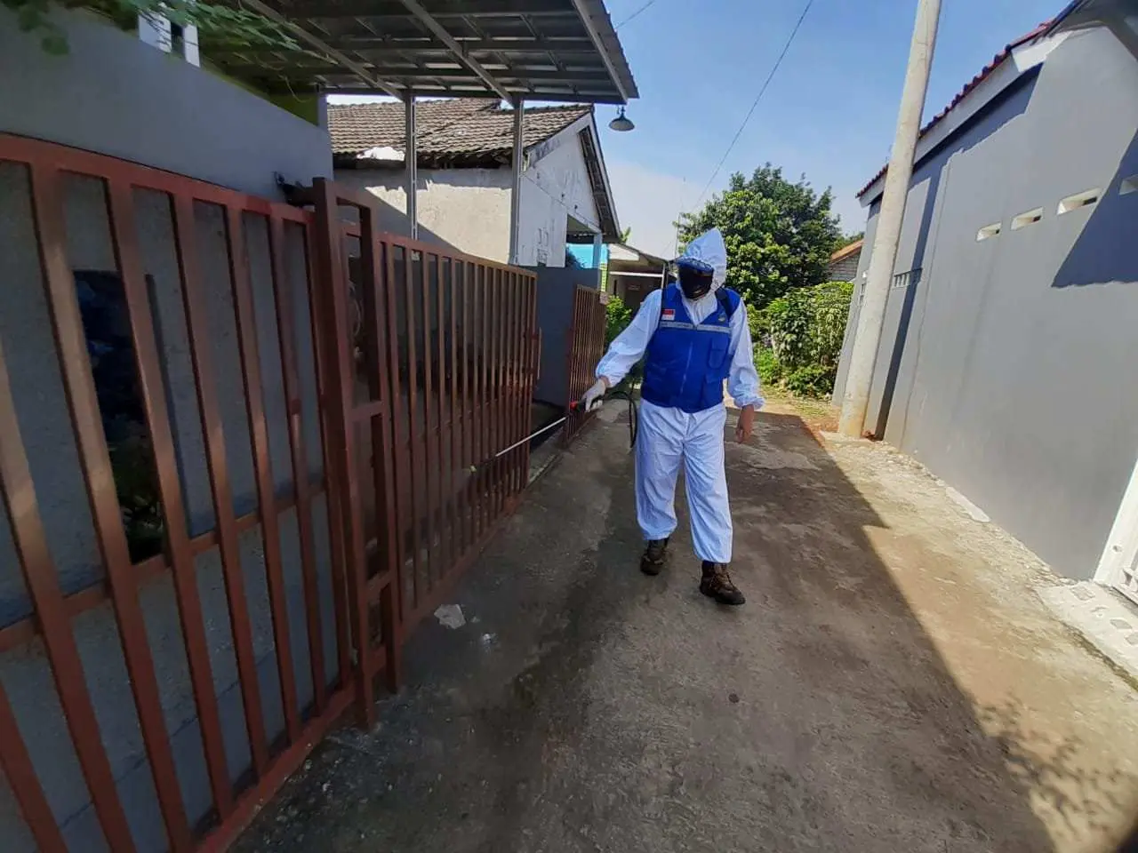 PWD dan Tagana Mengadakan Giat Penyemprotan Disinfektan